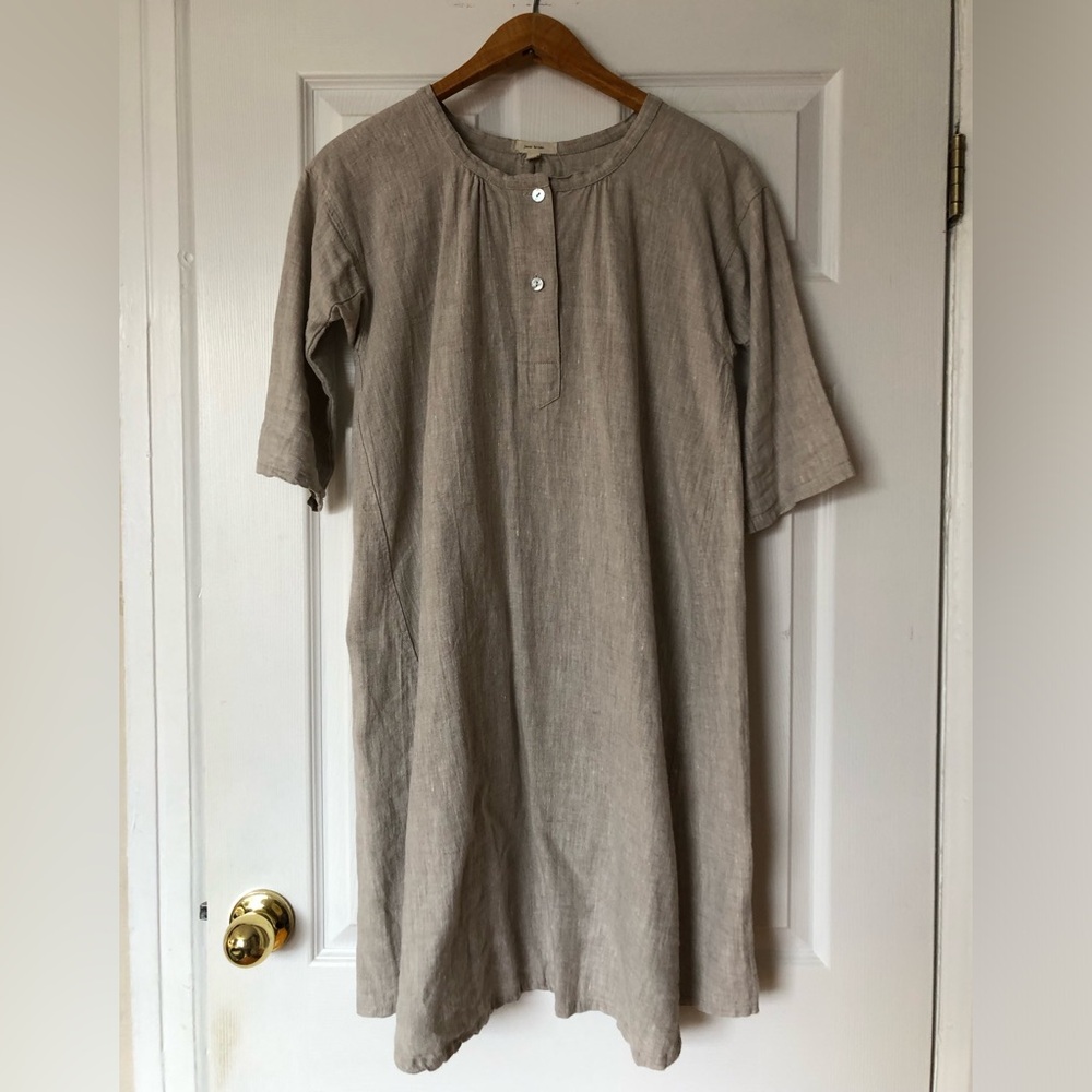 Jess Brown Linen Tunic Dress